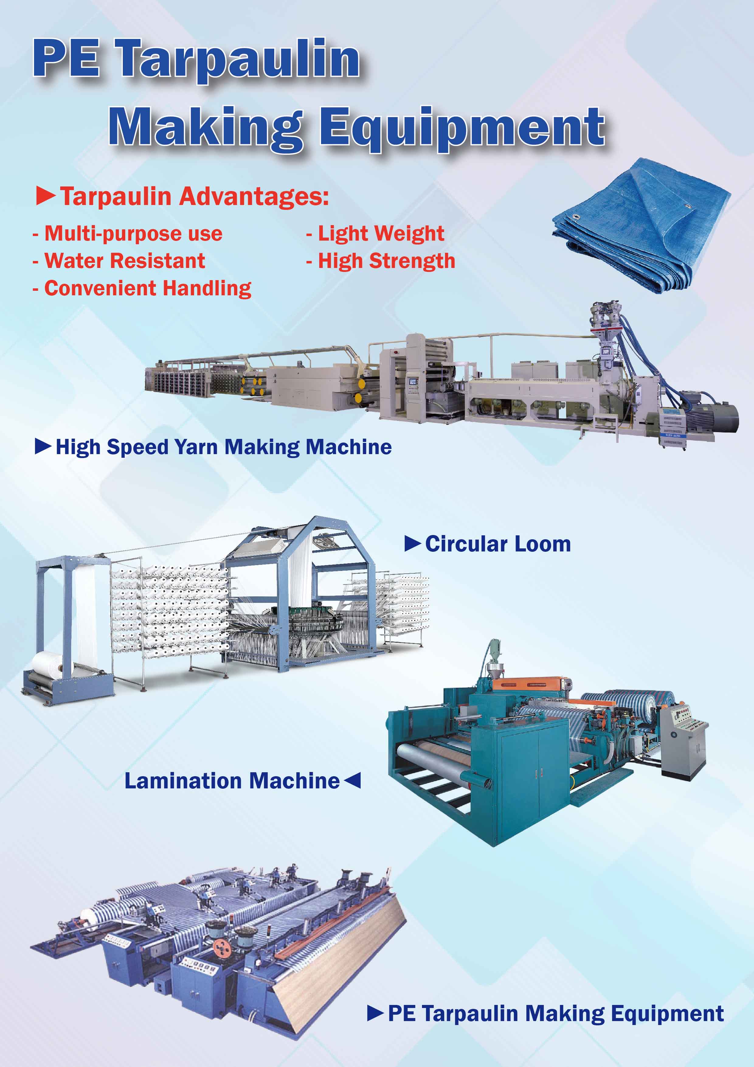 PE Tarpaulin Making Equipment CustomDesign and Manufacturing For 52